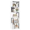 Yusong Bookshelf 5-Tier, Geometric Bookcase S Shaped Book Shelves for Bedroom, Modern Wood Decorative Display Shelf Book Case for Home Office, White and Black