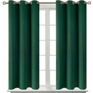 BGment Blackout Curtains for Bedroom - Grommet Thermal Insulated Room Darkening Drapes for Living Room, Set of 2 Panels (38 x 54 Inch, Emerald Green)