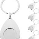 TOYANDONA 5pcs Quarter Holder Keychain: Shopping Cart Token Trolley Coin Keyring - Zinc Alloy Key Ring for Grocery Carts - Portable Mini Coin Holder for Bags Backpacks Keys