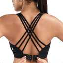 RUNNING GIRL Sports Bras for Women,Crisscross Back High Impact Sports Bra with Hook Closure Workout Supportive Bra S