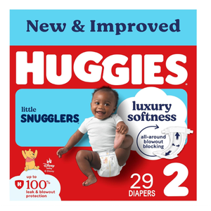 Huggies Size 2 Diapers, Little Snugglers Baby Diapers, Size 2 (12-18 lbs), 29 Count