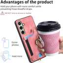 for Samsung Galaxy S24 FE Case with Card Holder for Woman Man,PU Leather Flip Folio Wallet Case,RFID Blocking Ring Holder Kickstand Wrist Strap Magnetic Protective Cover for Galaxy S24 FE Black