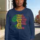 Black History Shirts for Women Black History Month Long Sleeve T-Shirt African American Tee Tops (M)