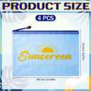 Set of 4 Sunscreen Bag Summer, Medium Size Blue Zippered Sunscreen Storage Pouch, 11.69 x 8.2 Inch Travel Portable Makeup Organizer for Summer Stuff Beach Sun Protection Essentials