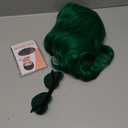 PLULON Green Wavy Bob Wigs with Bangs Heart Sunglasses Hair Cap for Women, Colored Synthetic Hair Short Bob Loose Curly Shoulder Length Wigs for Costume Bachelorette Party Music Festival