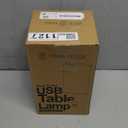 Yarra-Decor Bedside Table Lamp with USB Port - Touch Control for Bedroom Wood 3 Way Dimmable Nightstand Lamp with Round Flaxen Fabric Shade for Living Room, Dorm, Home Office (LED Bulb Included)