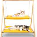 Cat Swing Bed, Indoor Bunk Cat Hammock Bed, Elevated Cat Bed That Can Accommodate Multiple Cats at The Same Time 27" L x 22" W x 32" H