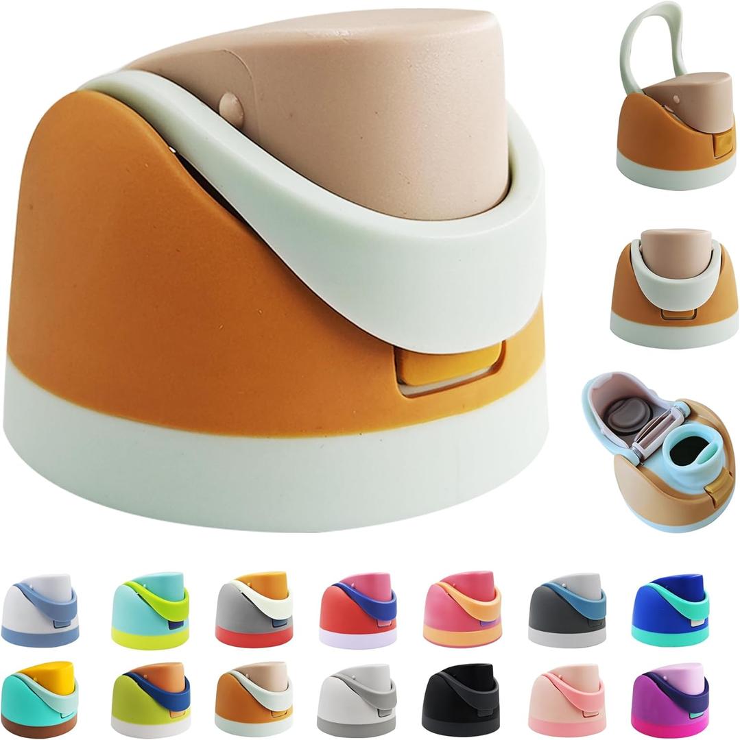 Replacement Cap for Owala Freesip,One Button Water Bottle Top Lid Compatible with Owala Cup 16oz 24oz 32oz 40oz, BPA-Free Replacement Lid Accessory for Owala Free Sip (Dark Orange)