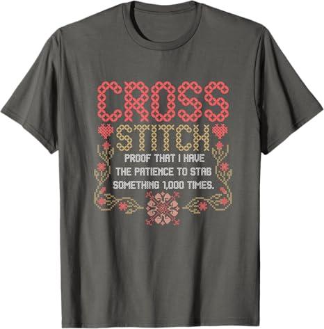Cross Stitch Funny Sewing Quilting Stitching T-Shirt XXL 