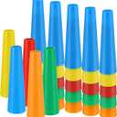 Threehoney 50 Set Stacking Hand Replacement Cones Occupational Therapy Equipment Hand Therapy Tools 7 Inch Small Stacking Cones Textured Physical Exercisers