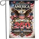 14 x USA 250 Years of Freedom Garden Flag 1776-2026 Patriotic American Eagle Yard Flag, Independence Day Outdoor Decor, 4th of July Lawn Banner