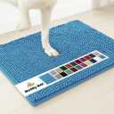 Muddy Mat® | Super Absorbent Door Mat Indoor, Microfiber Quick Dry Chenille Entryway Rug, Non-Slip Front Door Mat, Indoor Mats for Entryway, Machine Washable Pet Rug, Sky Blue 16"x24"