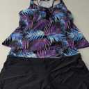 LALAGEN 2025 Plus Size Tankini Swimsuit for Women Tummy Control Swimwear Rash Guard Capris Two Piece Sets Bathing Suits L