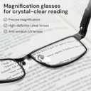 BLS Businessman Rectangular Reading Glasses - Professional Durable Readers - Blue-Light Blocking Lenses