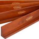 Wooden Domino Holders Set of 4 Wooden Domino Racks for Mexican Train Dominoes Accessories Domino Stand for Domino Tiles, Mexican Train, Mahjong, Chicken Foot and Other Domino Games (1 Row Dark Red)