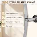 ANDY STAR Oval Bathroom Mirror, 24" x 32" Chrome Stainless Steel Metal Frame Vanity Mirror for Over Sink with Adjustable Tilting Design, Pivoting Mirror for Modern Wall Decor
