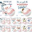 Syhood 36 Set Valentine's Day Baseball Card and Foam Stress Balls for Kids Valentine's Day School Classroom Exchange Gift Sports Themed Events Party Prizes Favor Supplies