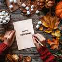 3 x Funny Thanksgiving Pumpkin Card for Him Her, Happy Thanksgiving Greeting Cards for Autumn Party, Best Thanksgiving Card Gift Idea for Kids Boy Girl Friend Family (ACH-014)