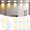 WKONCLDY 8-Pack 7.5Inch LED Ceiling Lights, 5 Colors Selectable Flush Mount Ceiling Lights, Ultra Thin LED Ceiling Lights Fixtures 0.87Inch for Dinning Room (White)