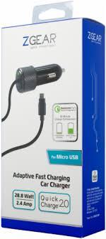 ZGear Quick Charge Micro USB Car Charger - Black