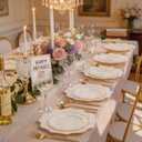 WDF 200PCS Ivory Plastic Plates with Gold Rim - Cream Plastic Plates - Include 100 Dinner & 100 Dessert Fancy Disposable Plate for Party - Heavy Duty Plate for Wedding/Baby Shower/Spring/Mother's Day