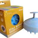 Shampoo Massager Brush, Silicone Scalp Cleanser and Head Scrubber Round Brush for Shower and Hair Care (Blue)