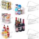 Leeden Lazy Susan Organizer for 26" Diameter Corner Lazy Susan, Plastic Kitchen Cabinet Storage Bins with Handle, 8 Packs, 1/8 Wedge - Food Safe, BPA Free