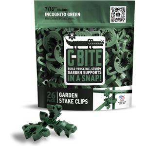 Plant Support Clips | Tomato Cage Connectors for Trellis, Garden Stakes, Wire Fence, Climbing Plants, Vine, Gardening, Indoor Plants & Hydroponics Growing (Incognito Green - 26 Pack)
