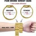 Bekomo Compatible with Apple Watch Band 49mm 46mm 44mm 45mm 42mm 40mm 38mm 41mm, Stainless Steel iWatch Bands with 2 Pack Tempered Glass Case for Series 11/10/9/Ultra 3 2/8/7/6/5/4/3/2/1/SE for Men