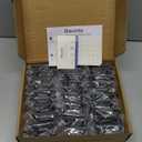 Ravinte 60 Pack (30 Pairs) 1/2" Overlay (Variable) Cabinet Hinges, Self-Closing Semi-Concealed Face Mount, Matte Black Decorative Hardware with Door Bumpers for Kitchen & Cupboard Doors