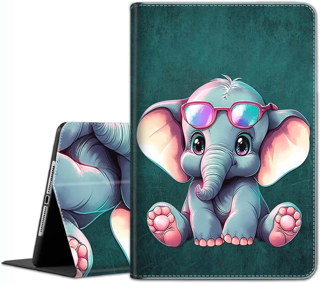 Case Fit Samsung Galaxy Tab A9 Plus 11-Inch 2023 (SM-X210/X216/X218) - Slim Fit Standing Cover with Auto Sleep/Wake Fit Galaxy Tab A9+ 11" 2023Cute Baby Elephants