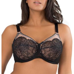 Smart & Sexy Womens Lace & Mesh Full Coverage Bra (42G, Black Hue With Blushing Rose) Smart & Sexy Womens Lace & Mesh Full Coverage Bra (42G, Black Hue With Blushing Rose)