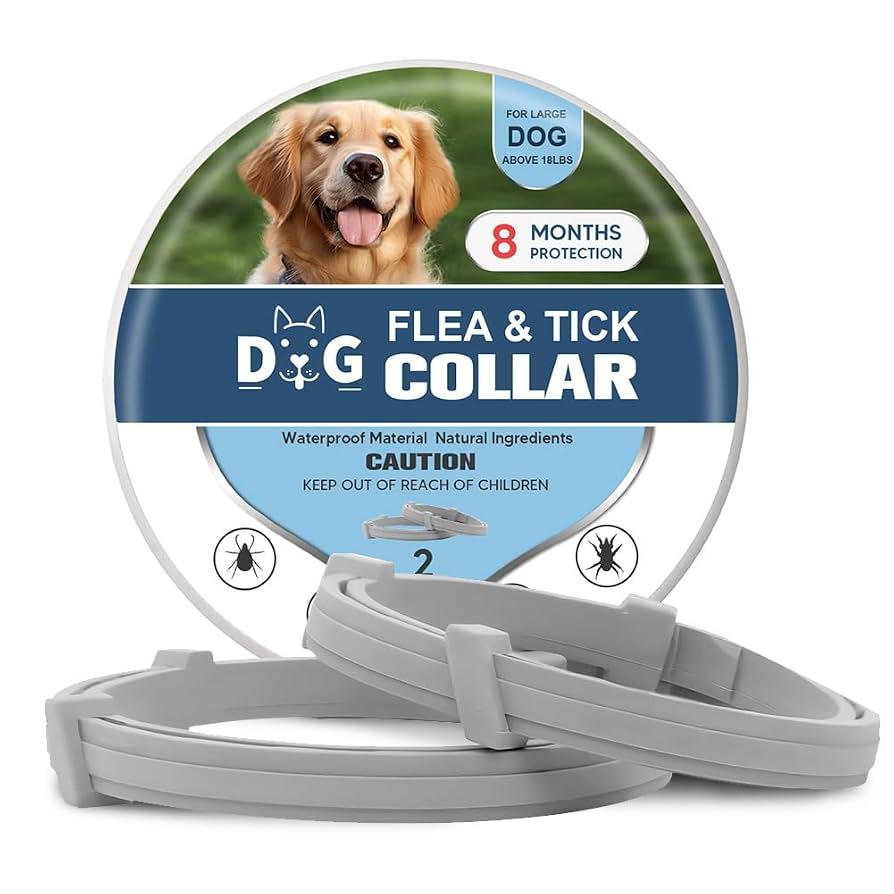  Flea Collar for Dogs, Tick and Flea Collar for Dogs, Dog Tick Collar, Dog Flea Collars, Flea Collar for Large Dogs, Plant-Based Protection,Easy to Use,Lasts Up to 8 Months – 2 Pack