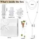 Liliful 7 Pcs White Baptism Candle Set Catholic Baptismal Candle Towel Rosary Necklace Shell Pin Pendant Christening Gift for Godparent Guest Favor Decoration First Holy Communion Gift(Classic,White)