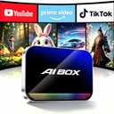 Wireless CarPlay Android Auto Adapter AI Magic Box with Net-Flix YouTube TikTok, Built-in Play Store and Screen Mirroring, Plug and Play Video Adapter for OEM Factory Wired CarPlay Vehicles