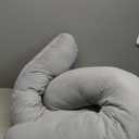 QUEEN ROSE Pregnancy Pillows, Cooling Maternity Pillow for Sleeping, 55in U Shaped Body Pillow for Pregnant Support, with Removable Silky Cover, Gray (Cooling Silky - Grey)