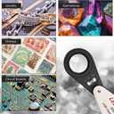20X Triplet Gem Loupe with LED & UV Light, 22mm Optical Glass, Rechargeable Jewelry Magnifier, Achromatic Aplanatic Lens, Foldable Design for Gemstones, Coins & Stamps