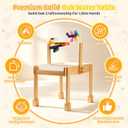 Sand and Water Table for Todders, Wooden Sensory Table with Waterproof Cover 2 Storage Bins Painting Acrylic Board,5 Markers Water Slide Track & Windmill Toys Indoor Outdoor Play Table