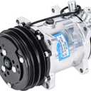 Universal Chromed A/C Compressor with Clutch (2 Grooves(Sanden 508))