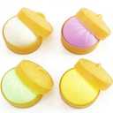 4PCS Dumpling Squishies Toy with Steamer,Colorful Slow Rising Stress Ball,Stretchy Fidget Sensory Toy for Anxiety Relief,Perfect Easter Basket Stuffers for Kids and Adults
