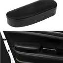 Yourkar Car Armrest Support Cover, Left Side Door Armrest Cushion Pad Extender with Storage Box, Anti-Slip & Waterproof Leather Driver Left Arm Rest Storage Cover, Car Accessories (Black, Style 2)