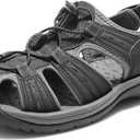 DREAM PAIRS Men's Support Sandals Outdoor Hiking Sandals Closed Toe Athletic Lightweight Walking Comfortable Sandals Water Shoes, Size 11, Black/ Dark Grey, DMUMST2503