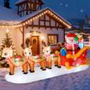 Christmas Blow Up Yard Decorations - 12 FT Christmas Inflatables Santa Sleigh and Reindeer Outdoor Decoration Built-in 13 Led Christmas Decorations Outdoor Inflatable for Yard Lawn Roof Xmas Party