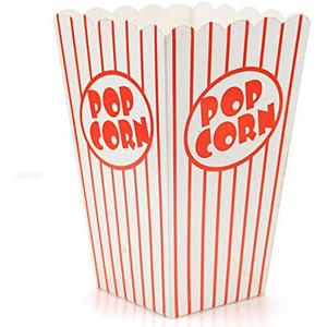 Bekith 95 Pack Paper Open-Top Popcorn Box, Popcorn Containers Striped Red and White, Great for Movie Theater Party
