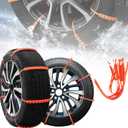 Reusable Snow Tire Chains, Tire Zip Ties for Snow, Emergency Snow Tire Chains for Most Cars, SUV & Trucks, Multi-Functional Car Tire Anti-Skid Chains for Snow Ice Mud (10 PCS Orange)