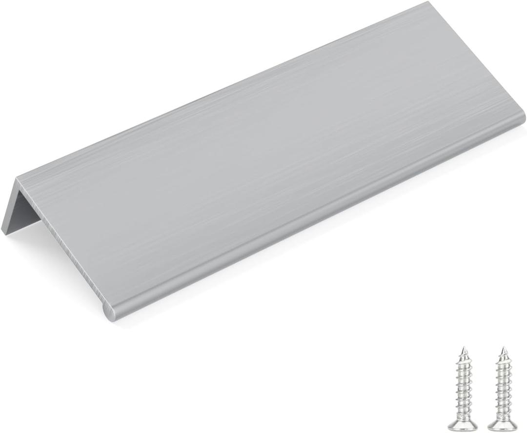 goldenwarm 15 Pack Brushed Nickel Finger Edge Pulls Drawer Finger Pulls Kitchen Hardware Handles Bedroom Dresser Drawers, 3-3/4in Hole Centers