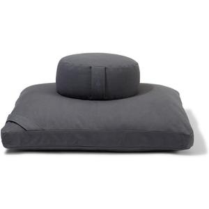 renoo Meditation Cushion Set - Zafu Meditation Pillow and Zabuton Floor Cushion - Adjustable Organic Buckwheat and Cotton Fill - GOTS Certified Cotton Washable Covers - 30x30x10 - Multiple Colors