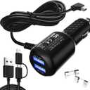Car Charger for Gar'min Nuvi, Gar'min GPS Charger Cable,Mini USB Power Cord Cable Dual Port USB Vehicle Power Charging Cable Cord for Garmi Nuvi C255 Dashcam