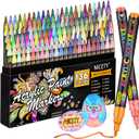 NICETY 136 Colors Acrylic Paint Markers, Extra Fine Tip Point Acrylic Paint Pens for Rock Painting, Canvas, Wood, Ceramic, Glass, Stone, Fabric, Crafts & Art Supplies