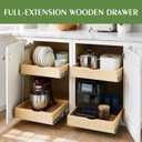 Wooden Pull Out Cabinet Organizer, 18" W x 21" D x 3" H, Soft Close